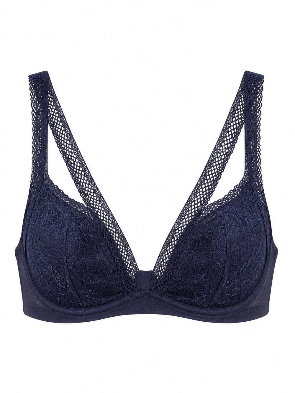 Victoria’s Secret Navy‎ Lace Unlined Plunge Underwire Bra. 36C